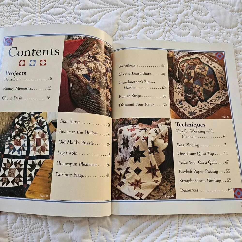 Quick Cozy Flannel Quilts By Leisure Arts 1999 Softcover 48 Pages